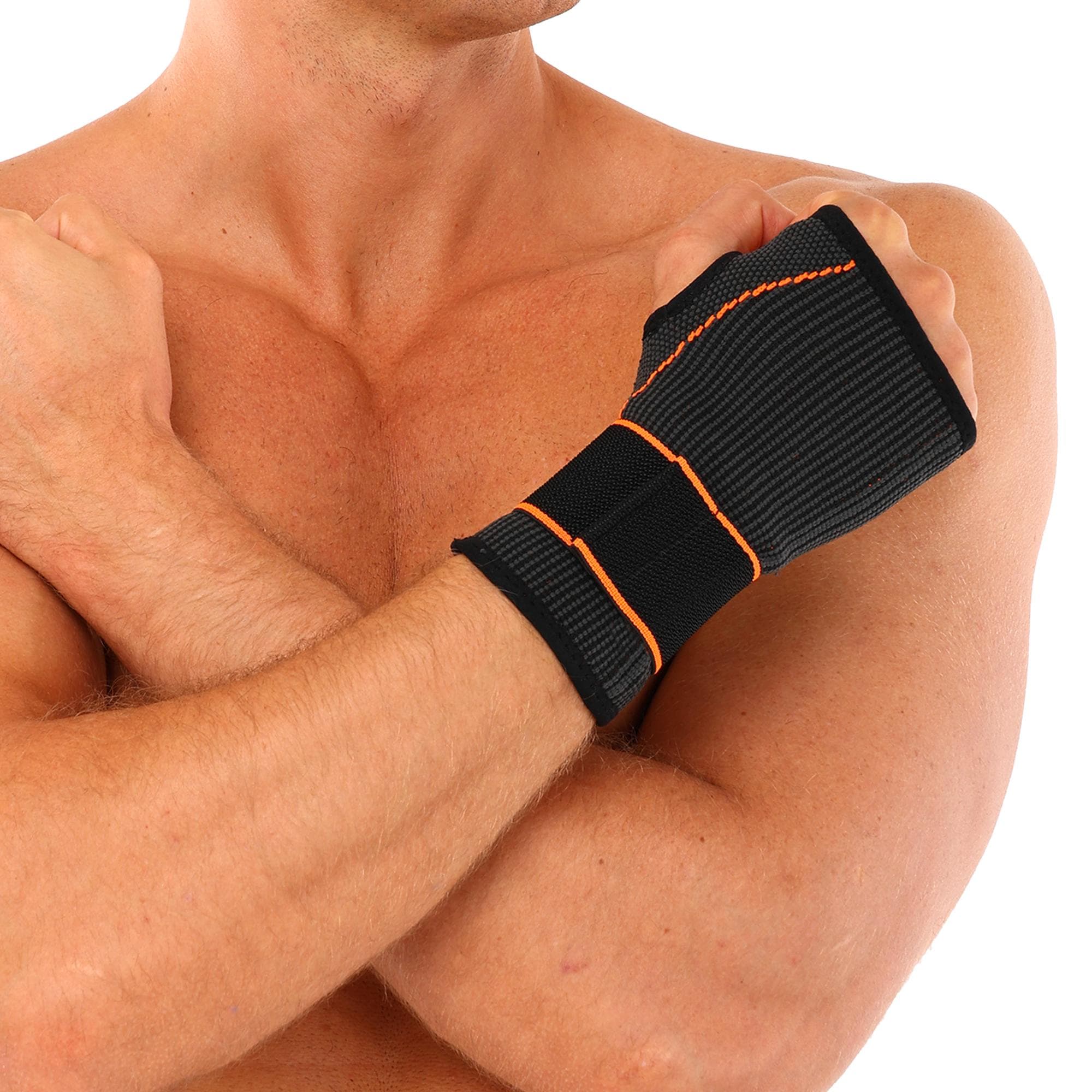 Фіксатор зап'ястя еластичний спортивний EXCEED 851CA S-L 1шт сірий-помаранчевий