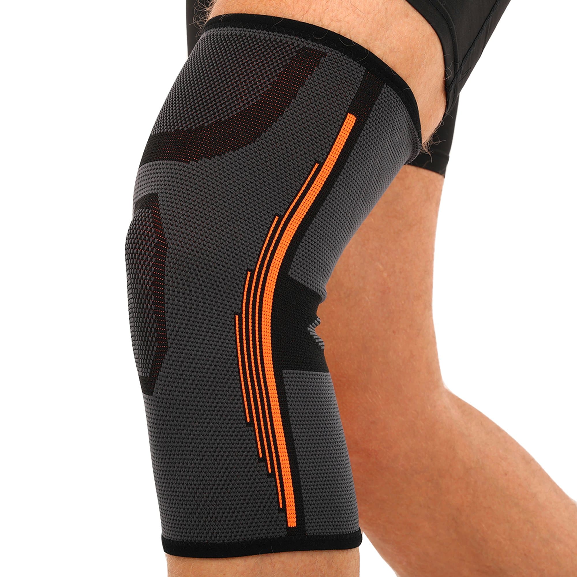 Наколінник спортивний еластичний компресійний EXTREME 716CA S-L 1шт чорний-помаранчевий