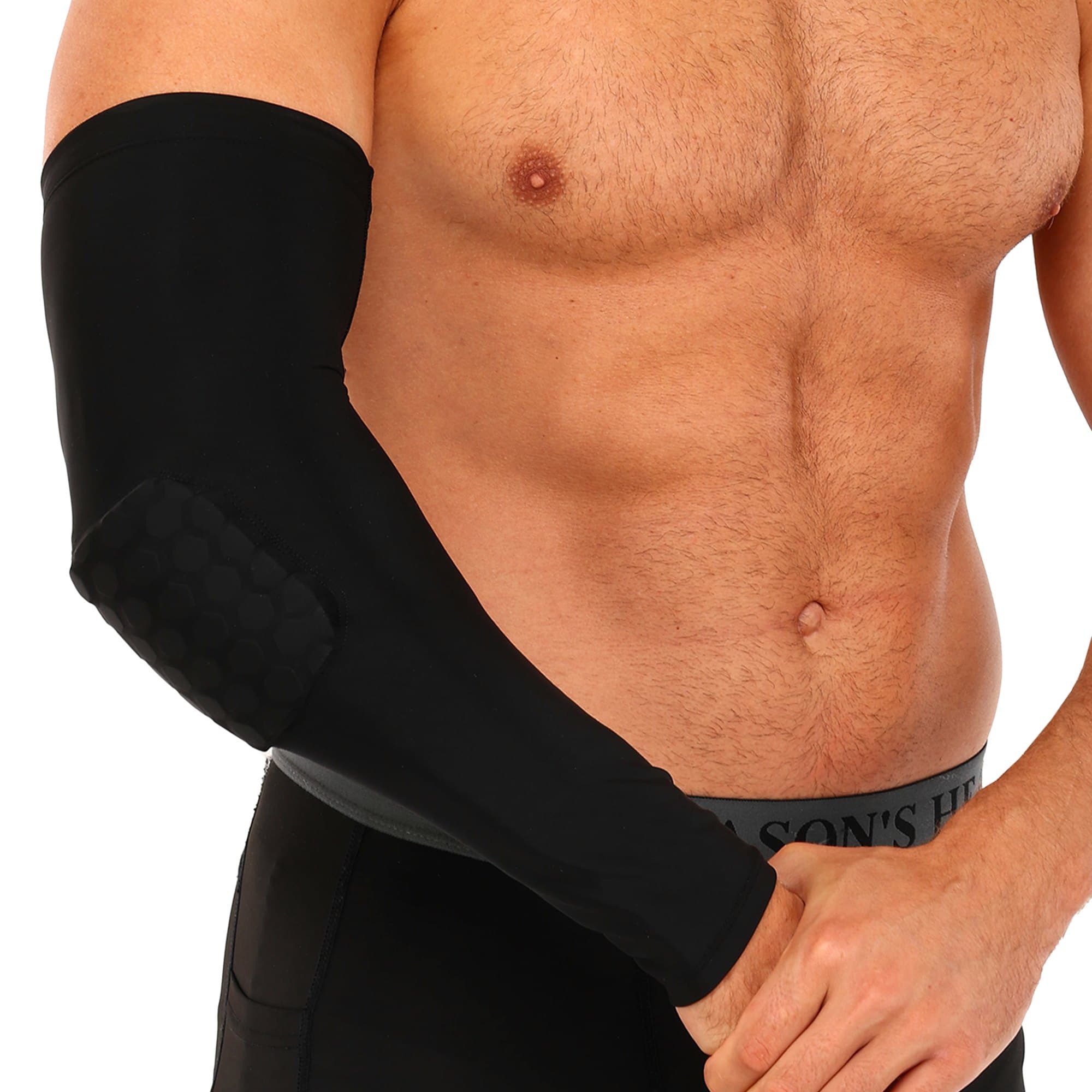 Рукав спортивний компресійний нарукавник із захистом SP-Sport BC-5666 L-XL 1шт чорний