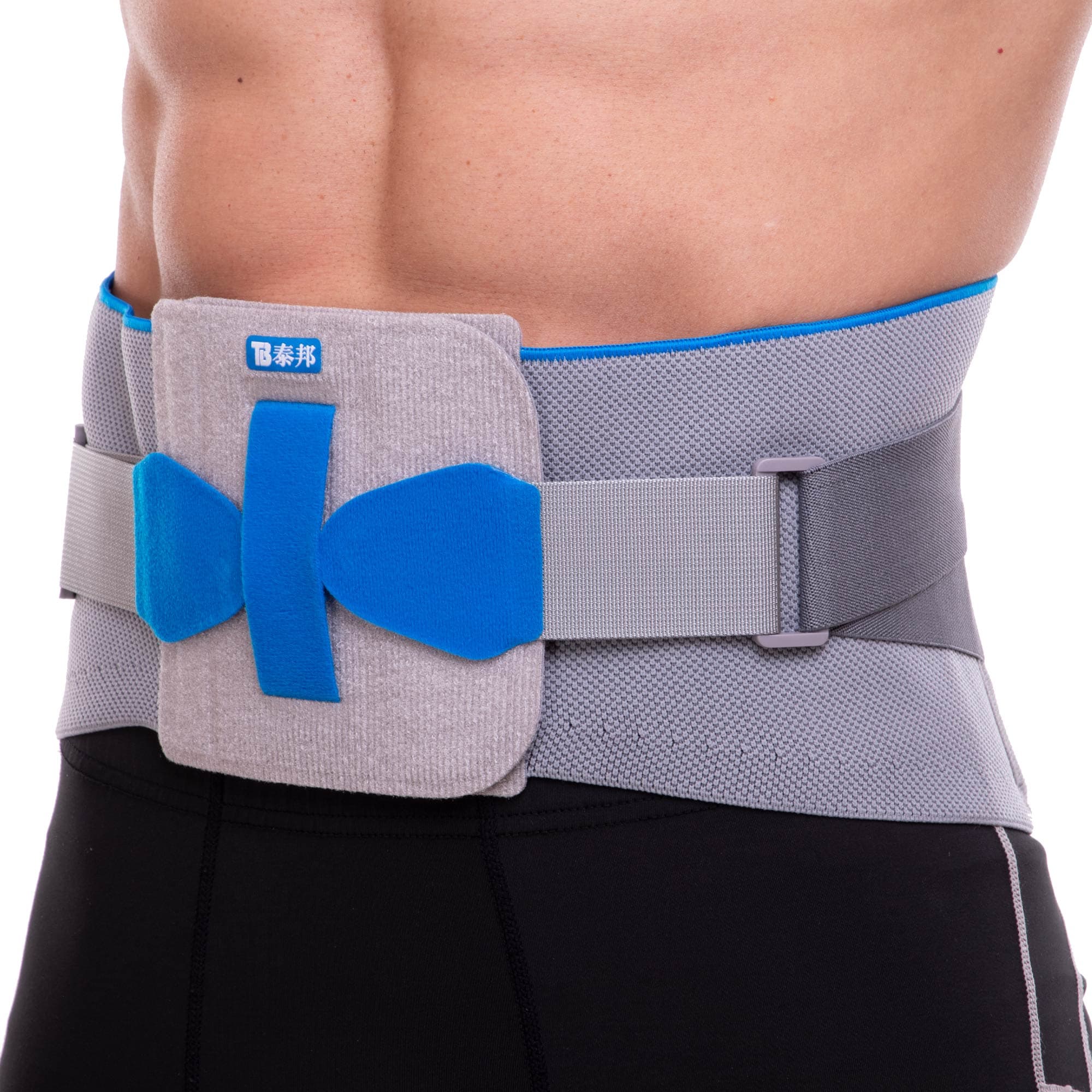 Пояс корсет для підтримки попереку з металевими вставками SIBOTE ST-5034 M-XL сірий-синій