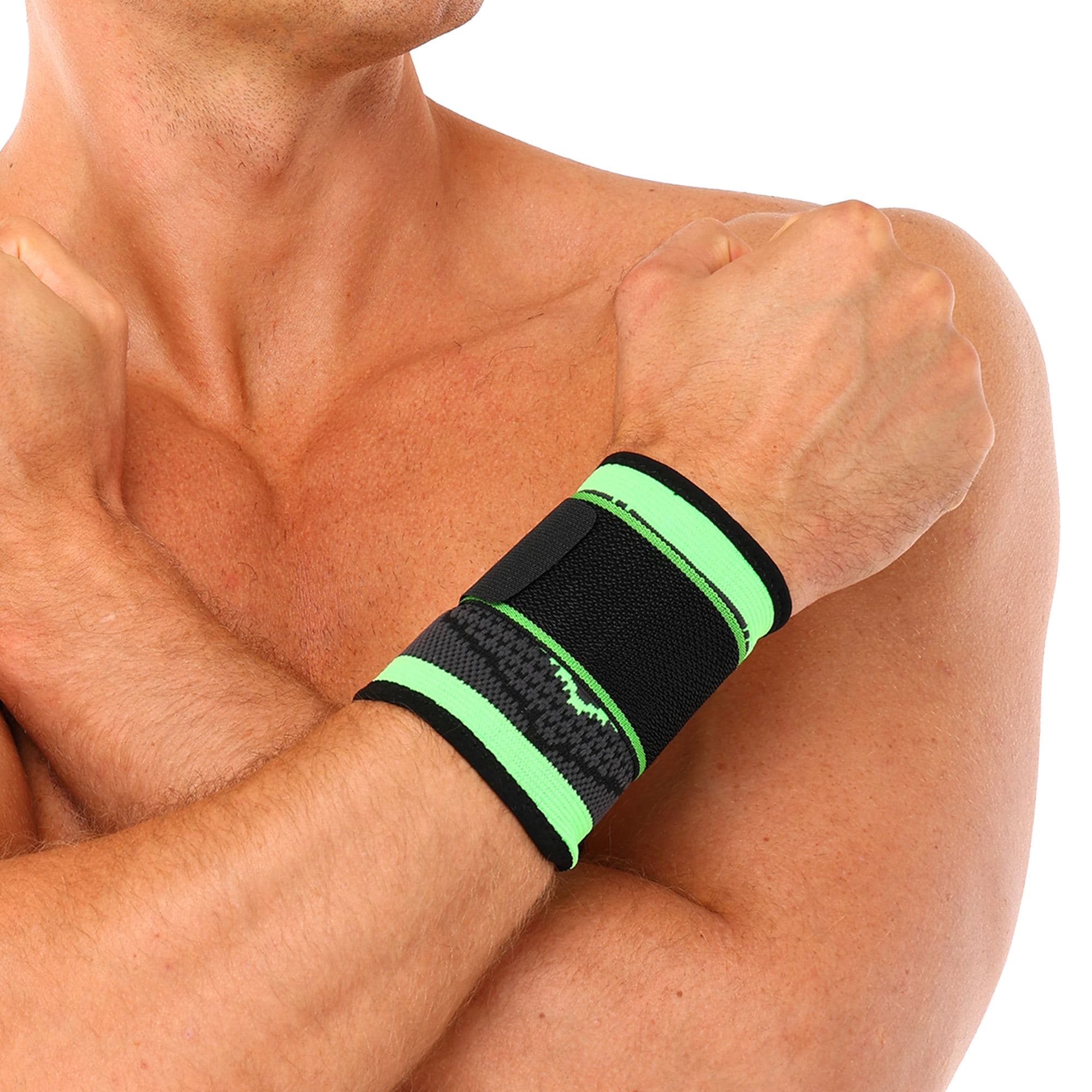 Напульсник спортивний еластичний для фіксації зап'ястя SP-Sport ST-2505 M-L 1шт сірий-салатовий