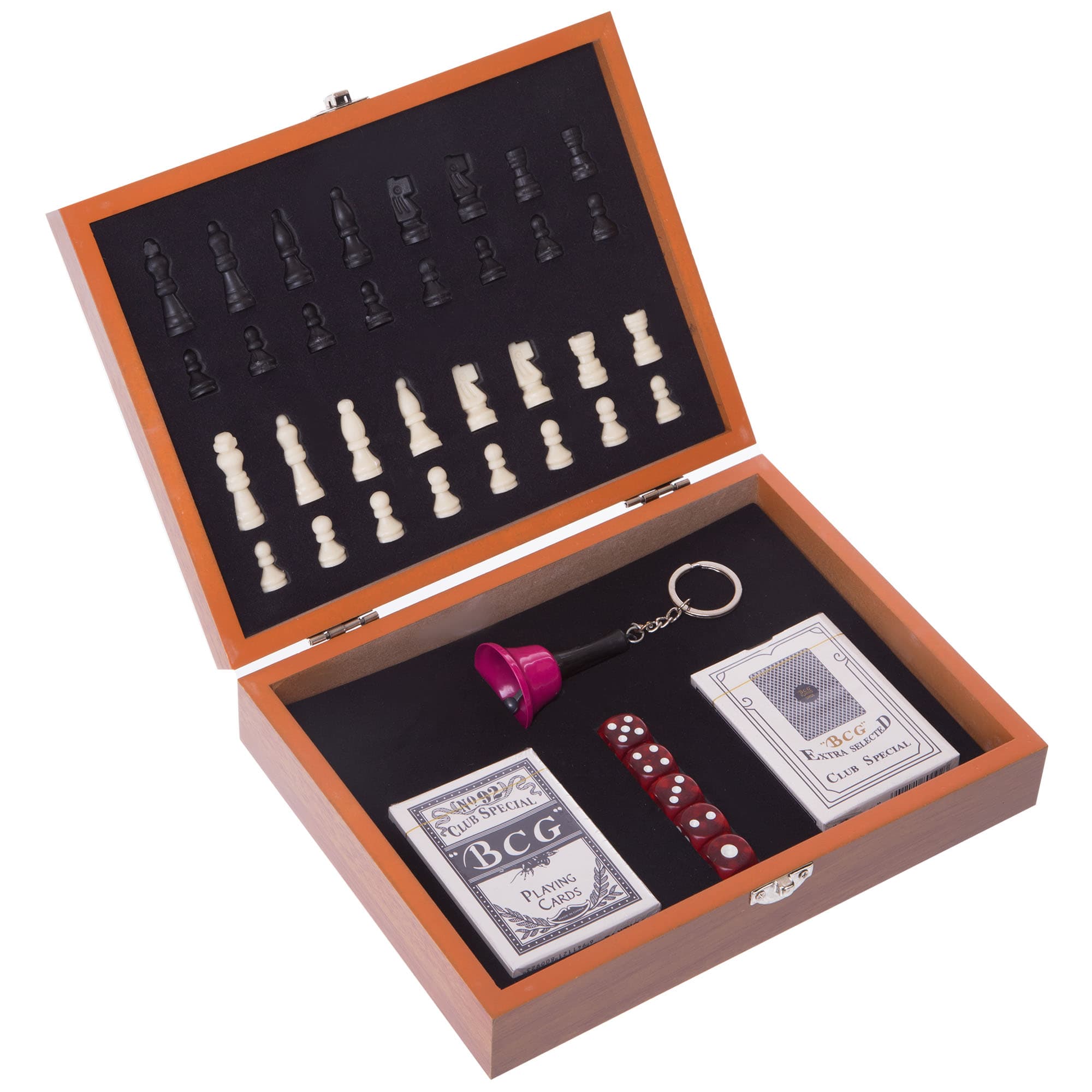 Набір настільних ігор у дерев'яному кейсі 2 в 1 шахи карти SP-Sport W2517B розмір 24,5x18,5х6см