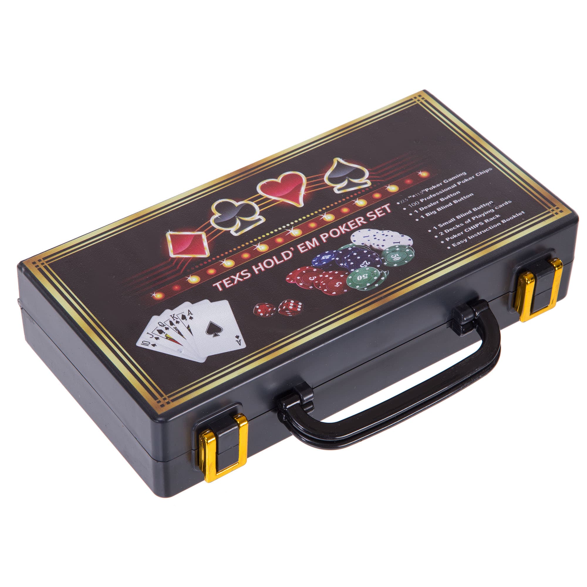 Набір для покеру у пластиковому кейсі Texas Holdem Poker set SP-Sport 100S-2C 100 фішок