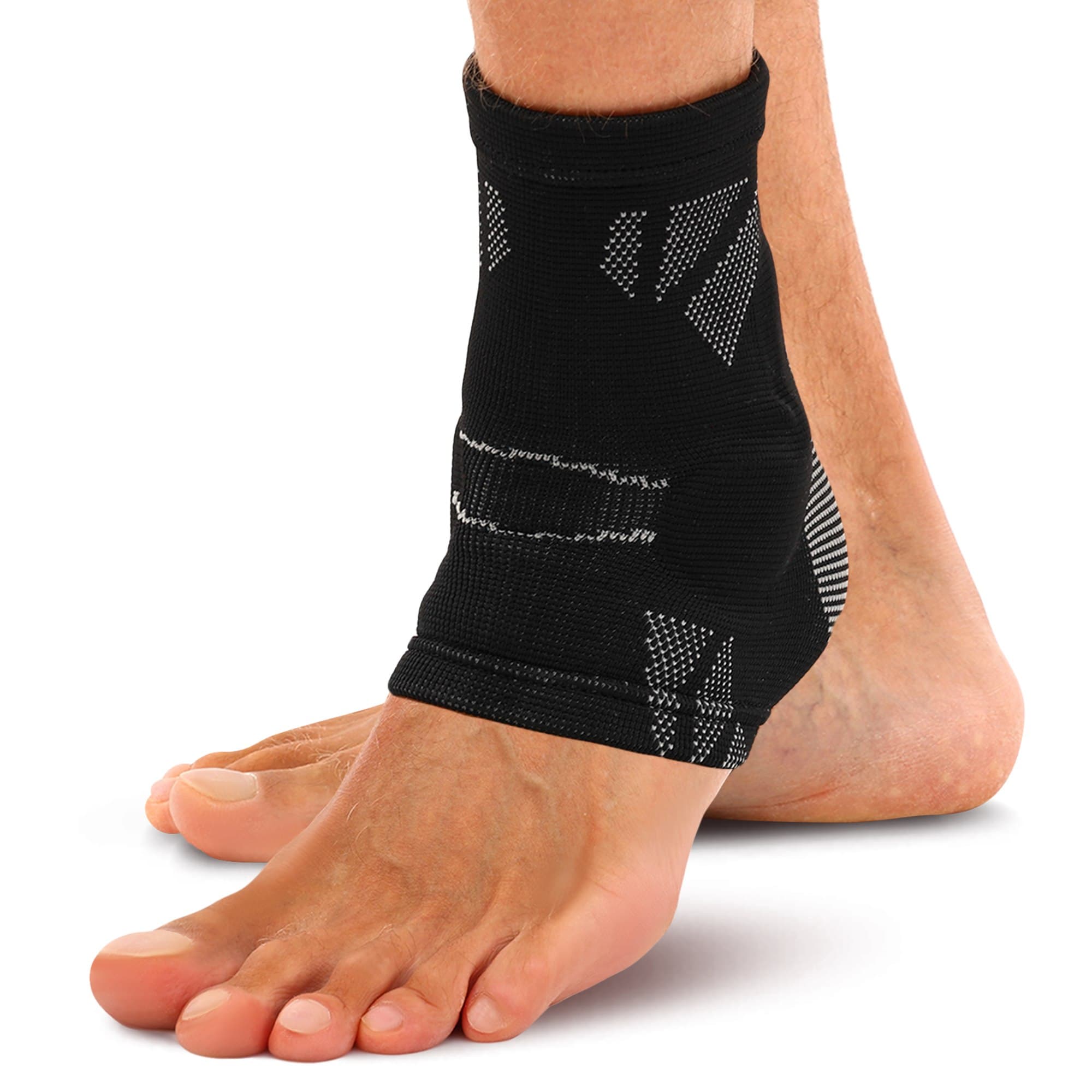 Бандаж на гомілковостоп еластичний із силіконовою вставкою SIBOTE ST-2590 розмір M-XL 1шт чорний-сірий