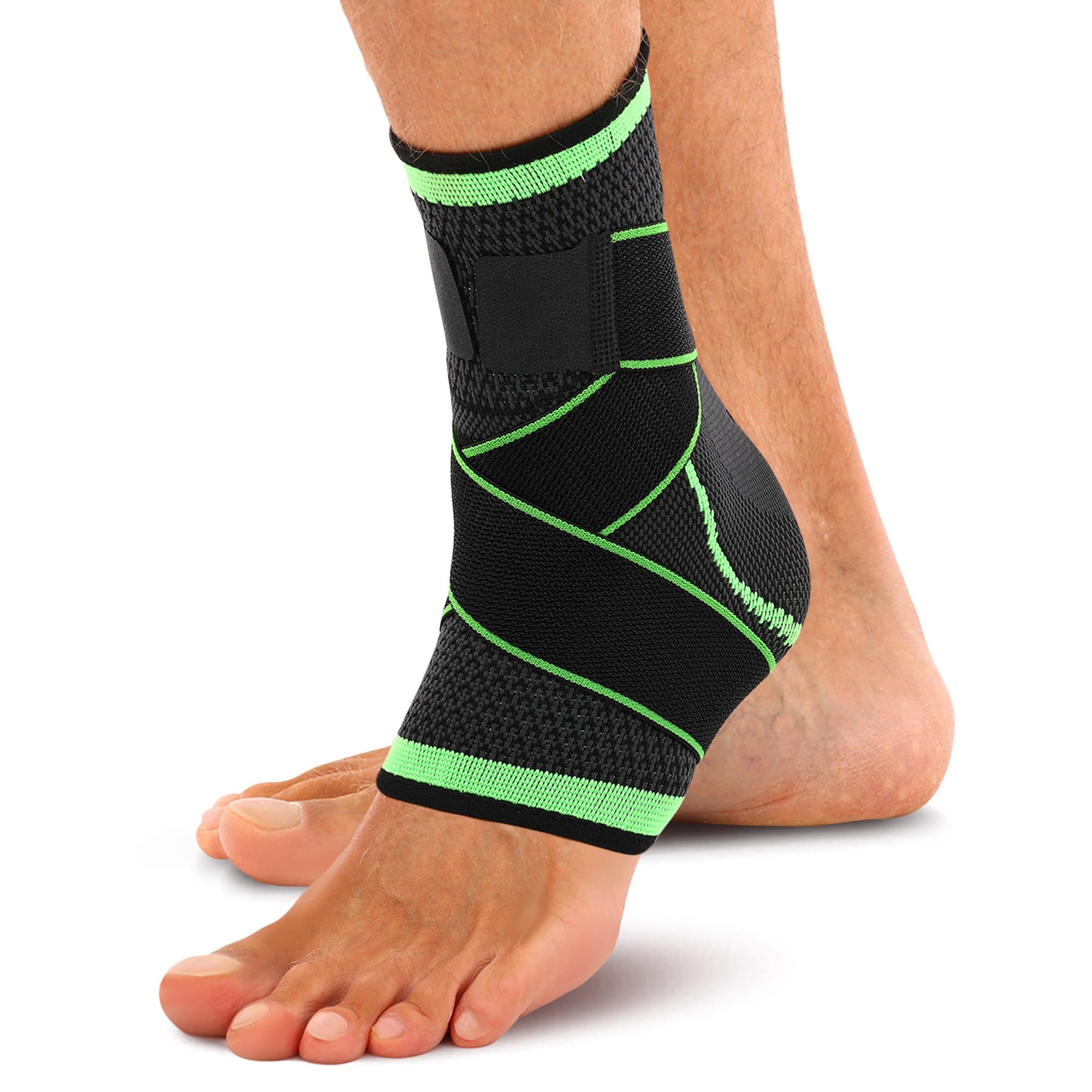 Бандаж на гомілковостоп еластичний з фіксуючим ременем (фіксатор кісточки) SP-Sport ST-2504 розмір S-XL 1шт сірий-зелений