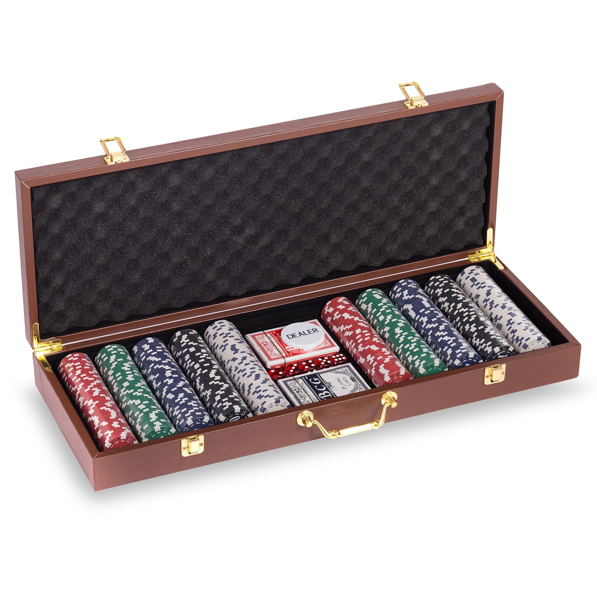 Набір для покеру в кейсі з екошкіри Poker game set SP-Sport PK500L 500 фішок