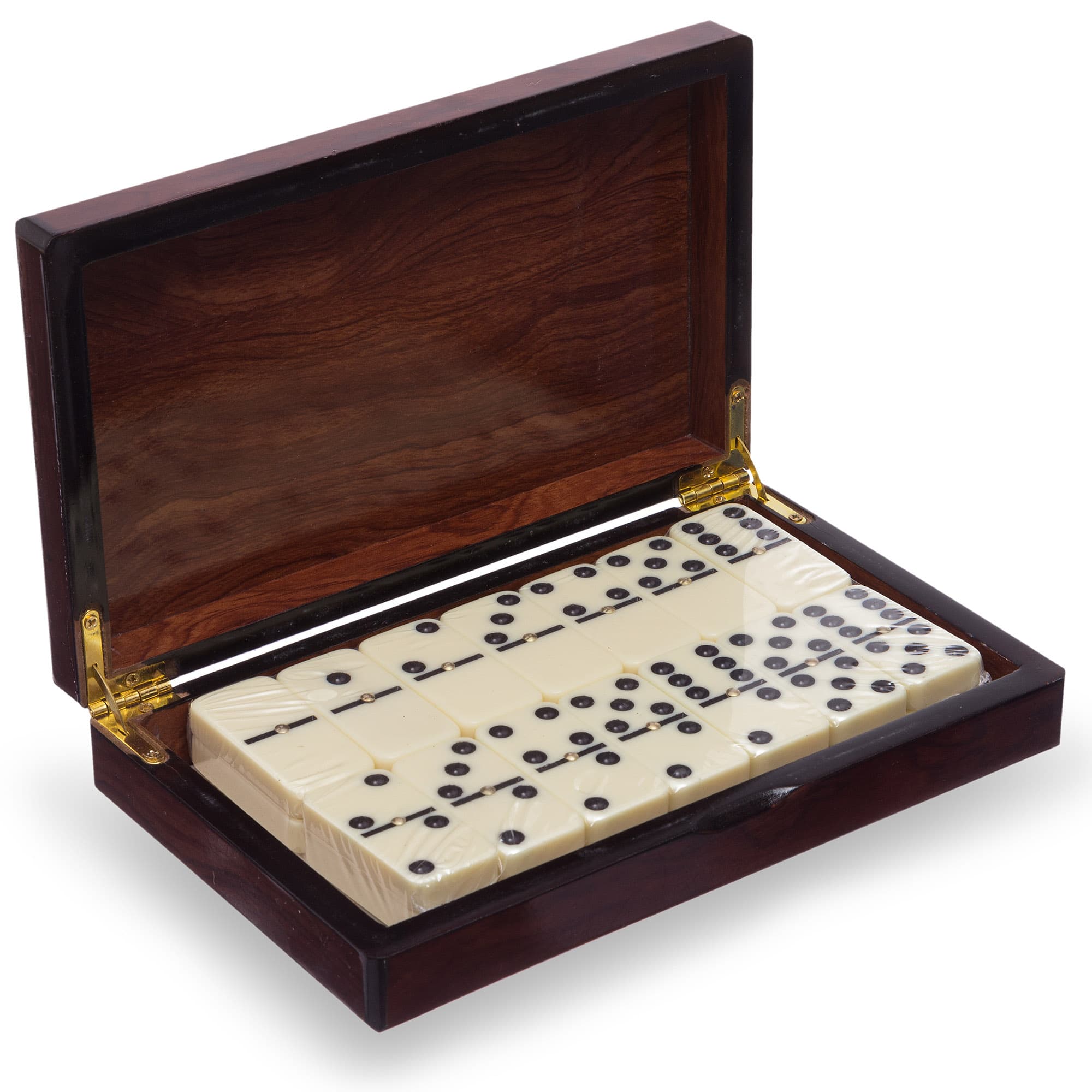 Доміно настільна гра у стильній сувенірній скриньці під дерево SP-Sport 5010-H 28 кісток білий