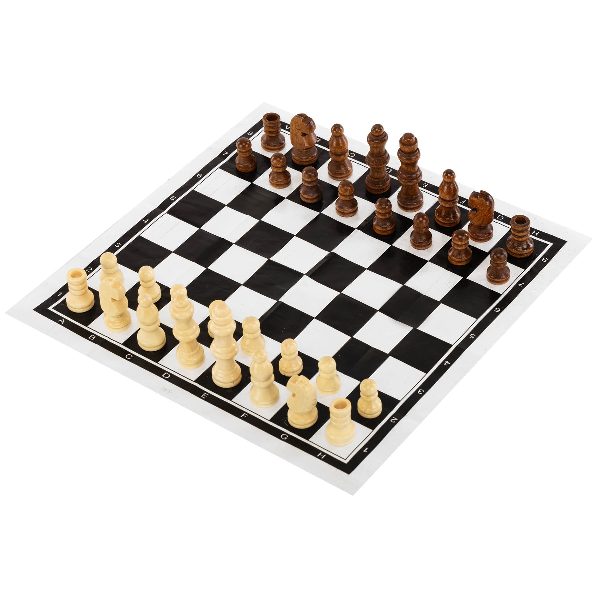 Шахи настільна гра дерев'яні з вініловим ігровим полем SP-Sport 18P розмір короля 4,6 см пішаки 1,9 см