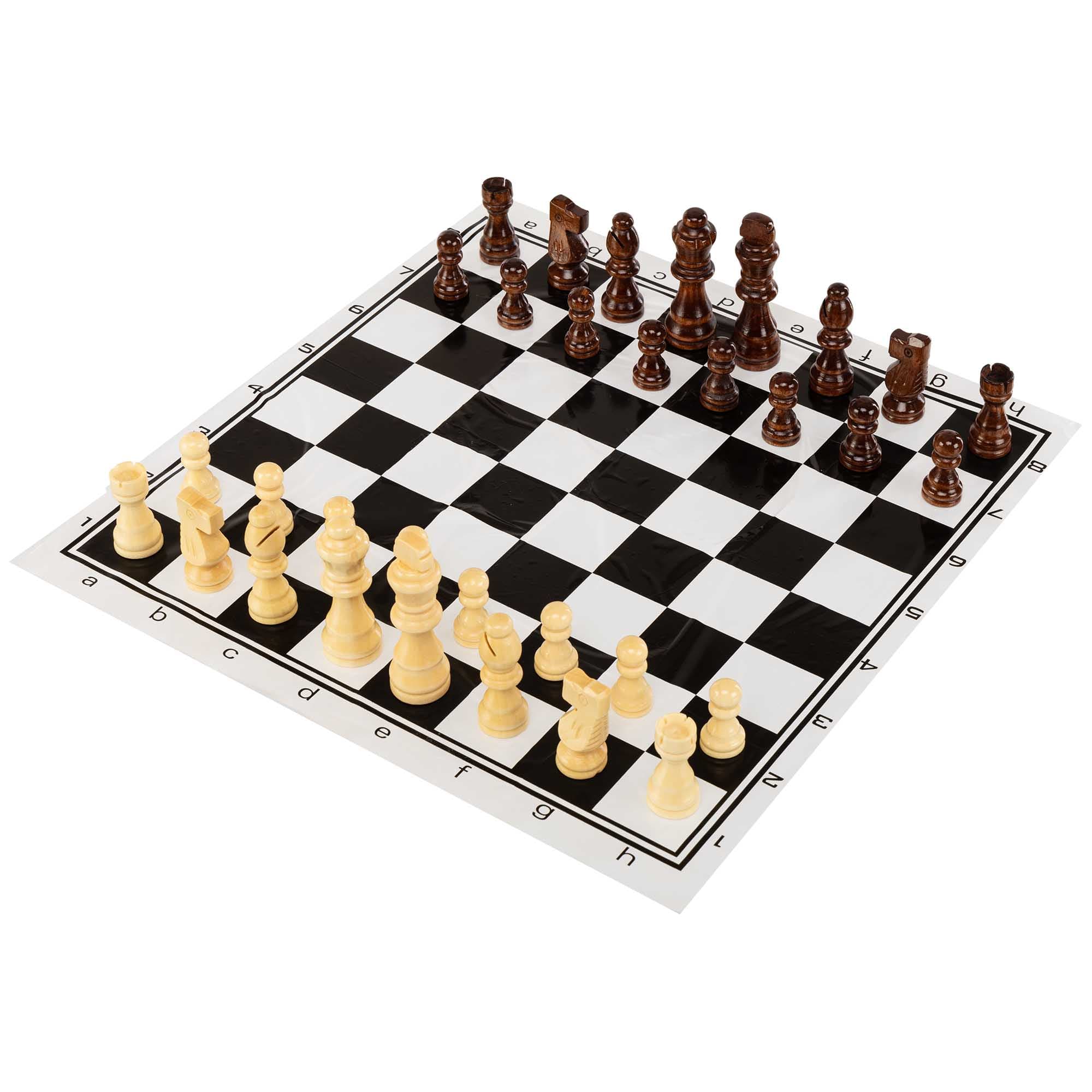 Шахи настільна гра дерев'яні з вініловим ігровим полем SP-Sport 300P розмір короля 8 см пішаки 3,5 см
