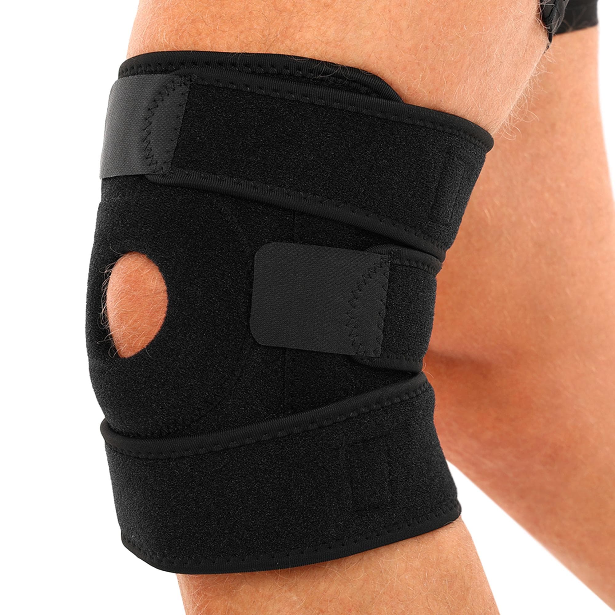 Наколінник регульований з відкритою колінною чашкою та ребрами жорсткості MUTE 9051 1шт чорний