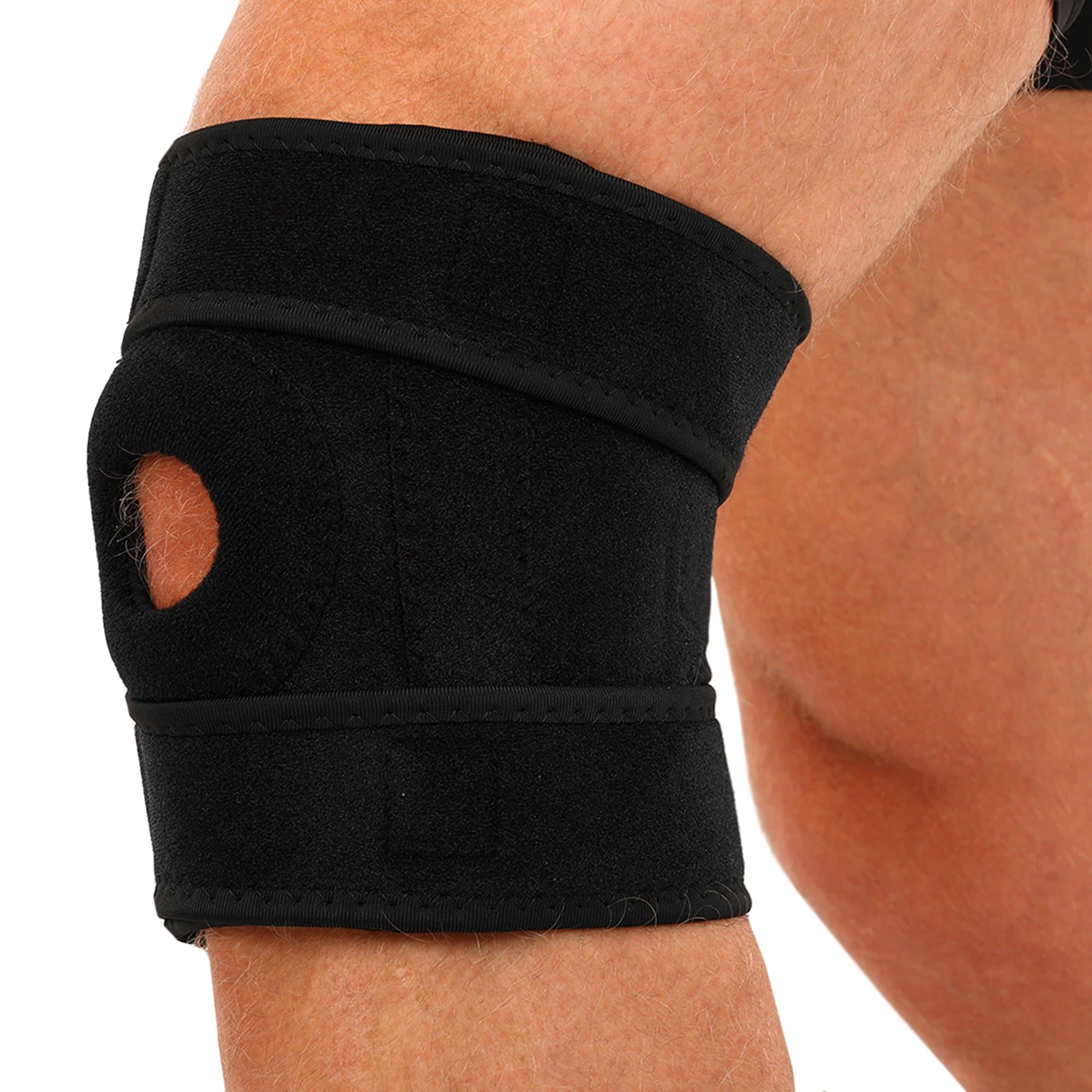 Наколінник регульований з відкритою колінною чашкою та ребрами жорсткості MUTE 9035 1шт чорний