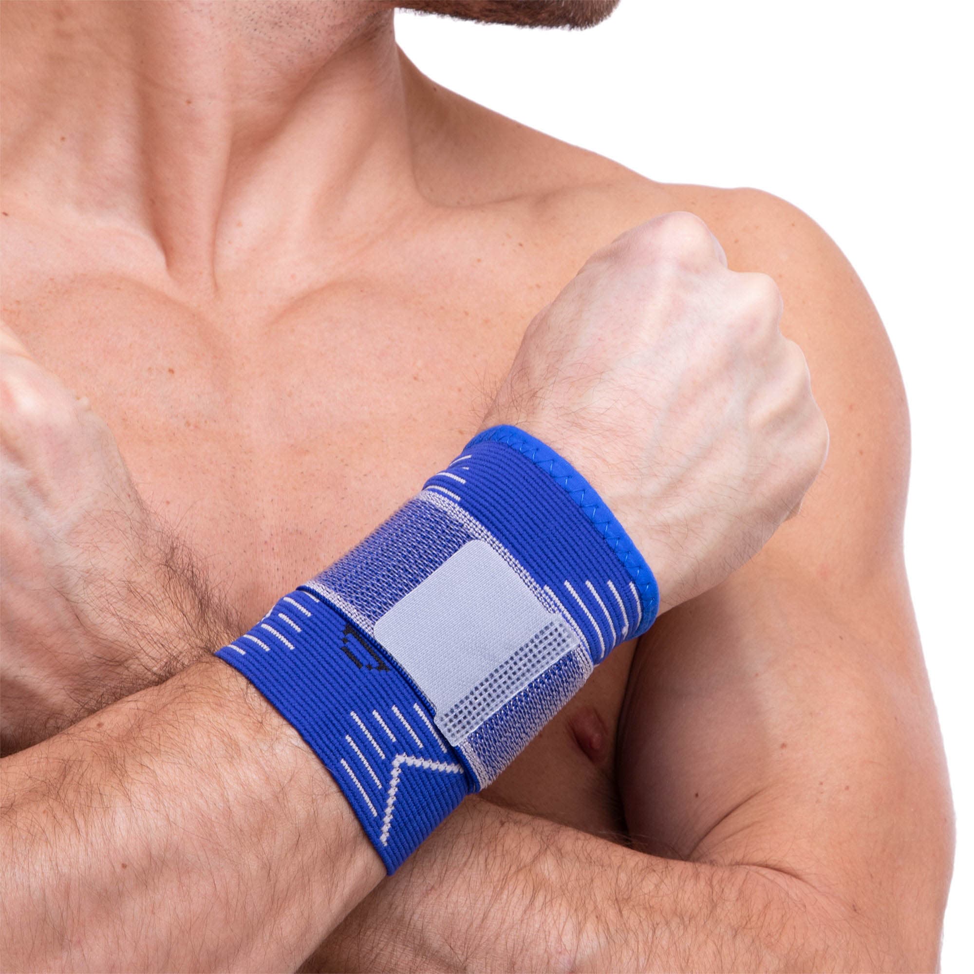 Напульсник спортивний еластичний для фіксації зап'ястя SIBOTE ST-7021 S-XL 1шт синій