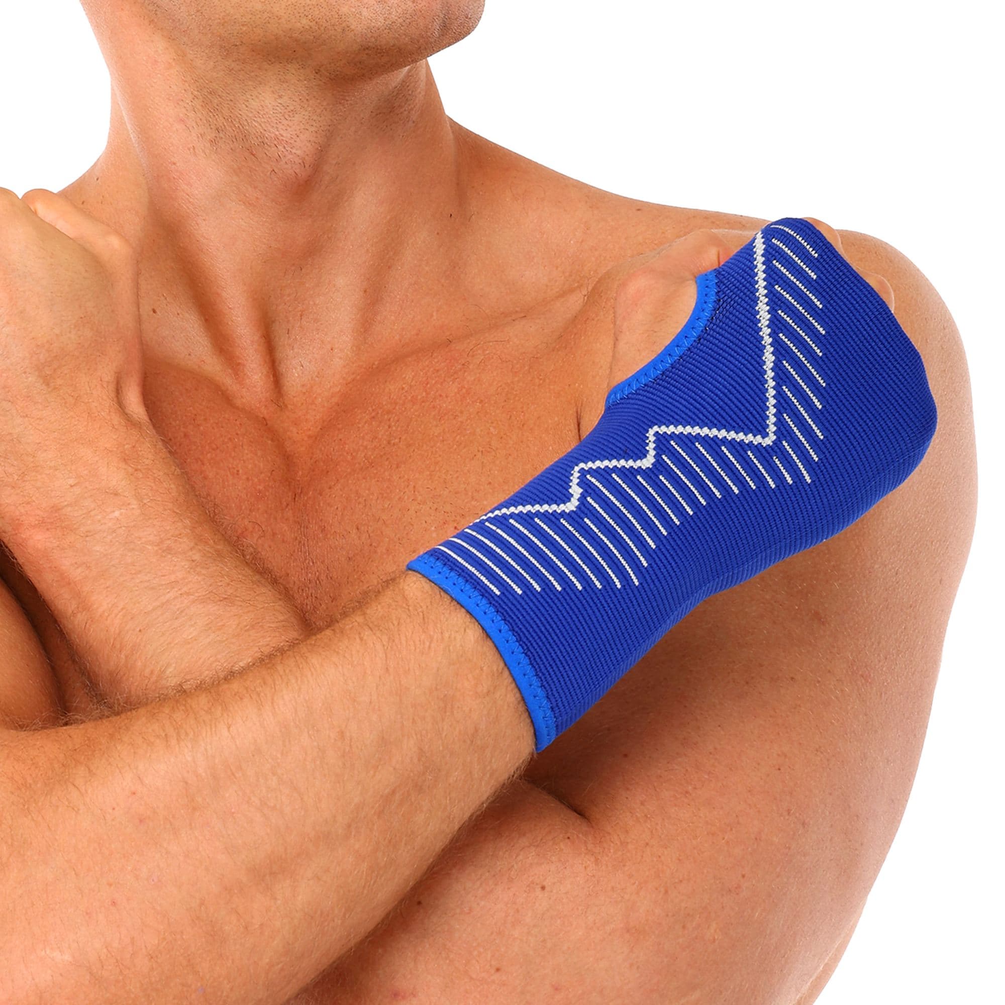Фіксатор зап'ястя еластичний спортивний SIBOTE ST-7022 S-XL 1шт синій