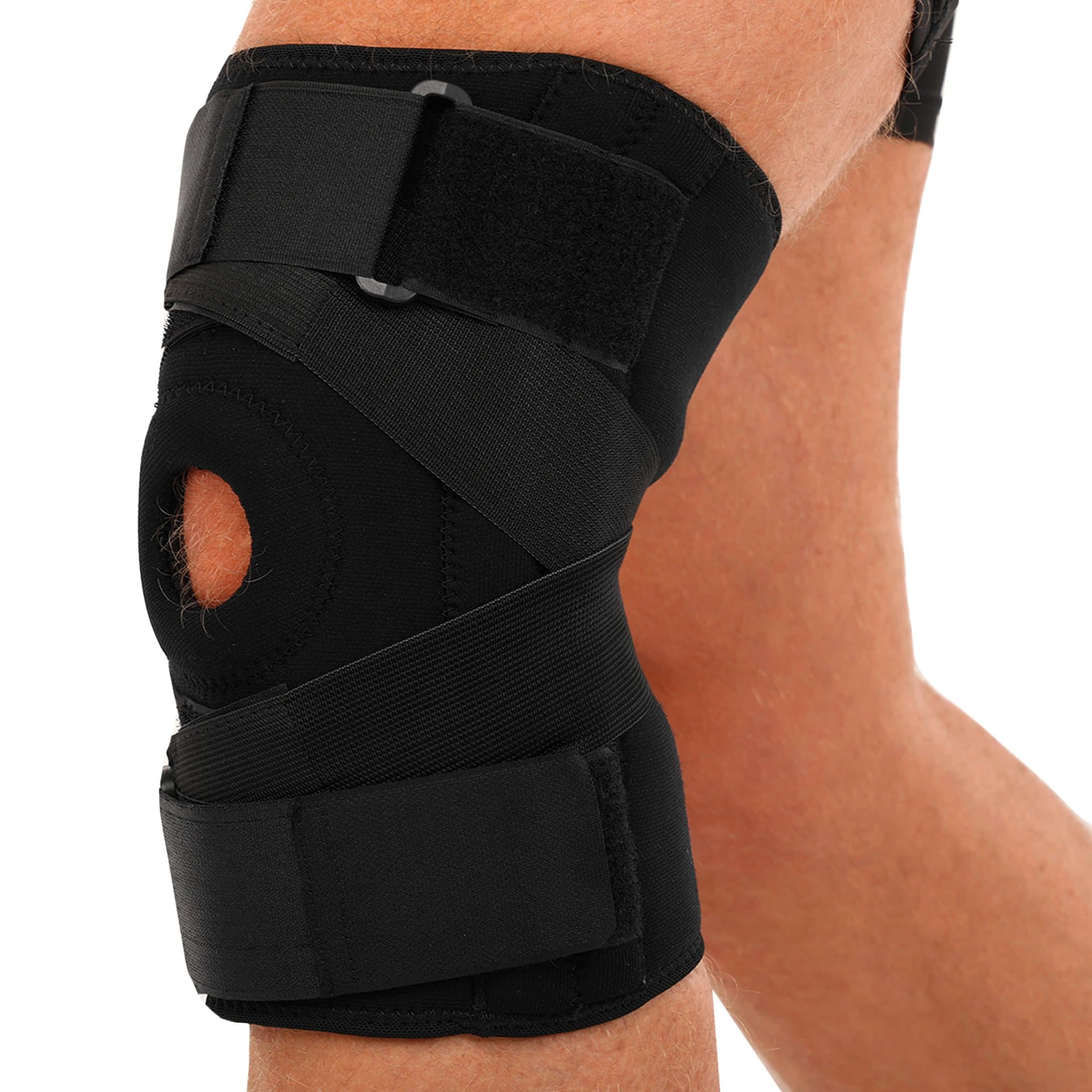 Наколінник регульований з відкритою колінною чашкою та ребрами жорсткості MUTE 9052 1шт чорний