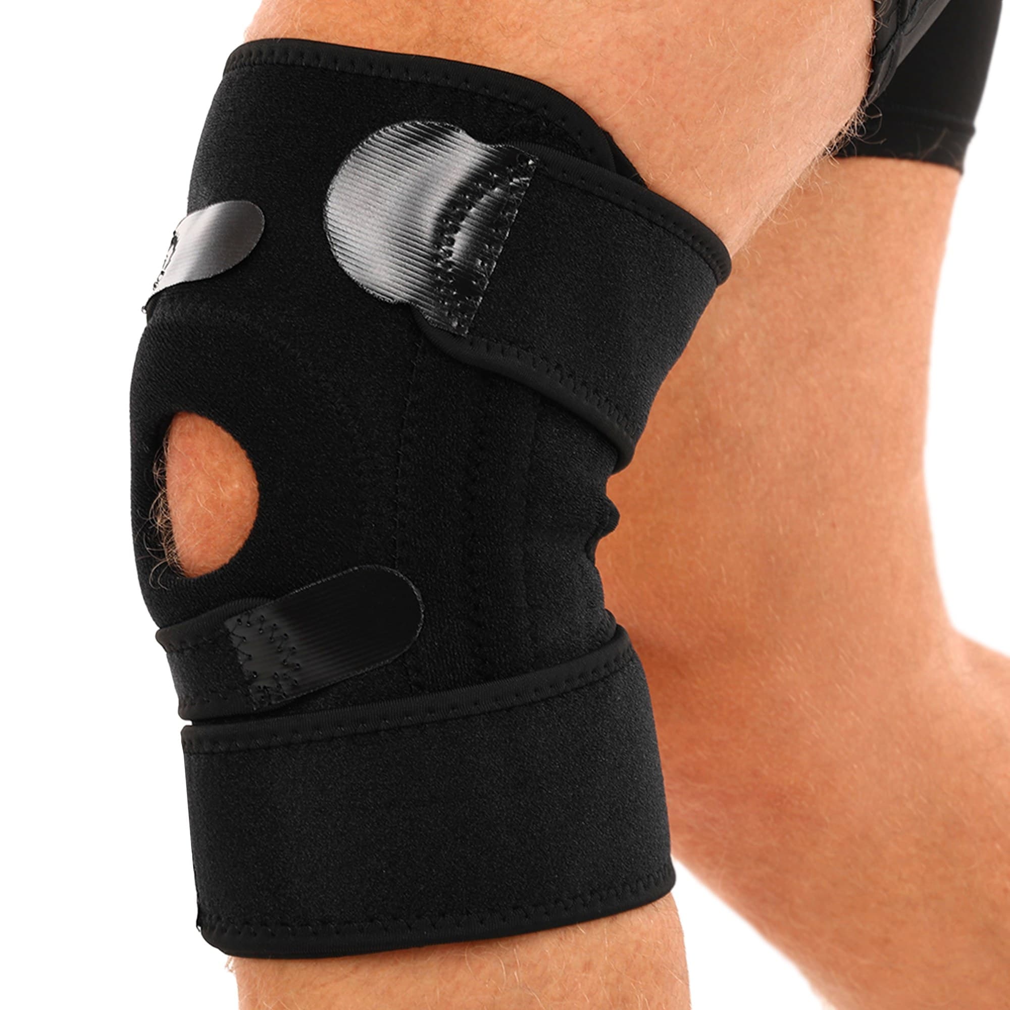 Наколінник регульований з відкритою колінною чашкою та ребрами жорсткості MUTE 9096 1шт чорний