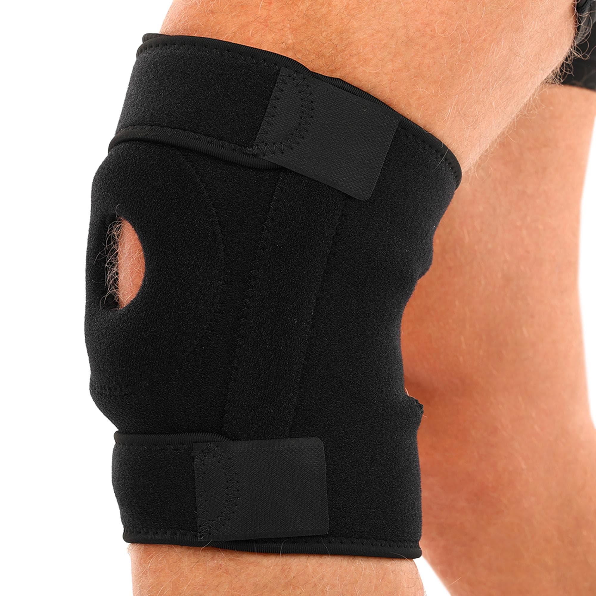 Наколінник регульований з відкритою чашкою ребрами жорсткості та силіконовим пателярним кільцем MUTE 9050 1шт чорний