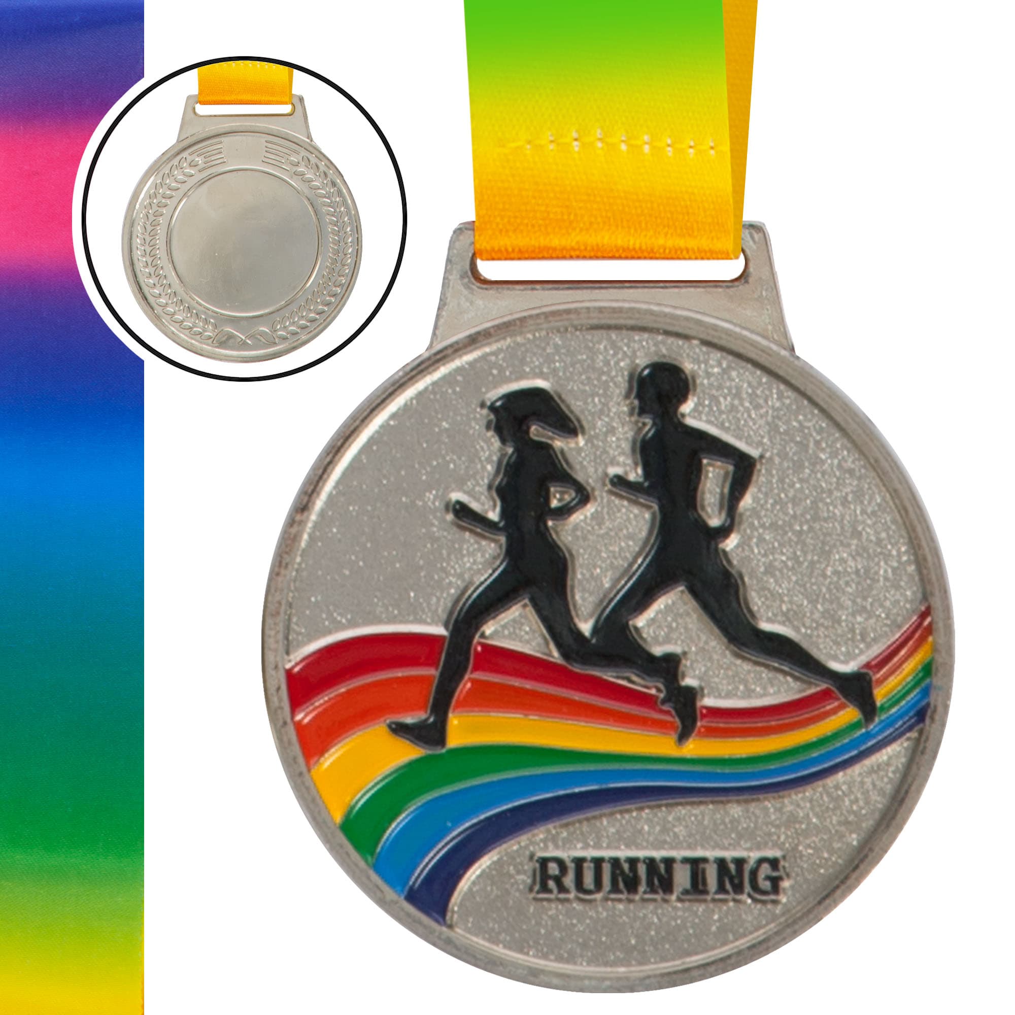 Медаль спортивна зі стрічкою кольорова тематична SP-Sport Біг C-0337 ø6,5см золото, срібло, бронза