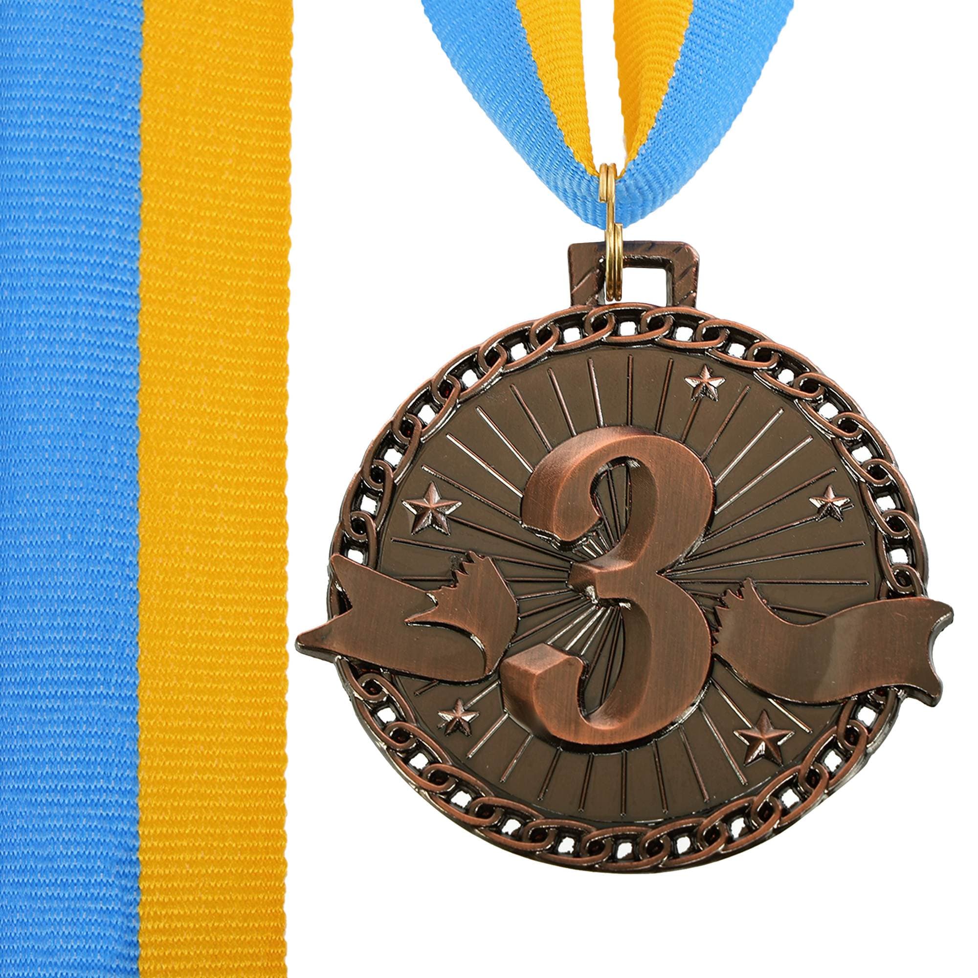 Медаль спортивна зі стрічкою SP-Sport SUCCESS C-0643 ø6см золото, срібло, бронза