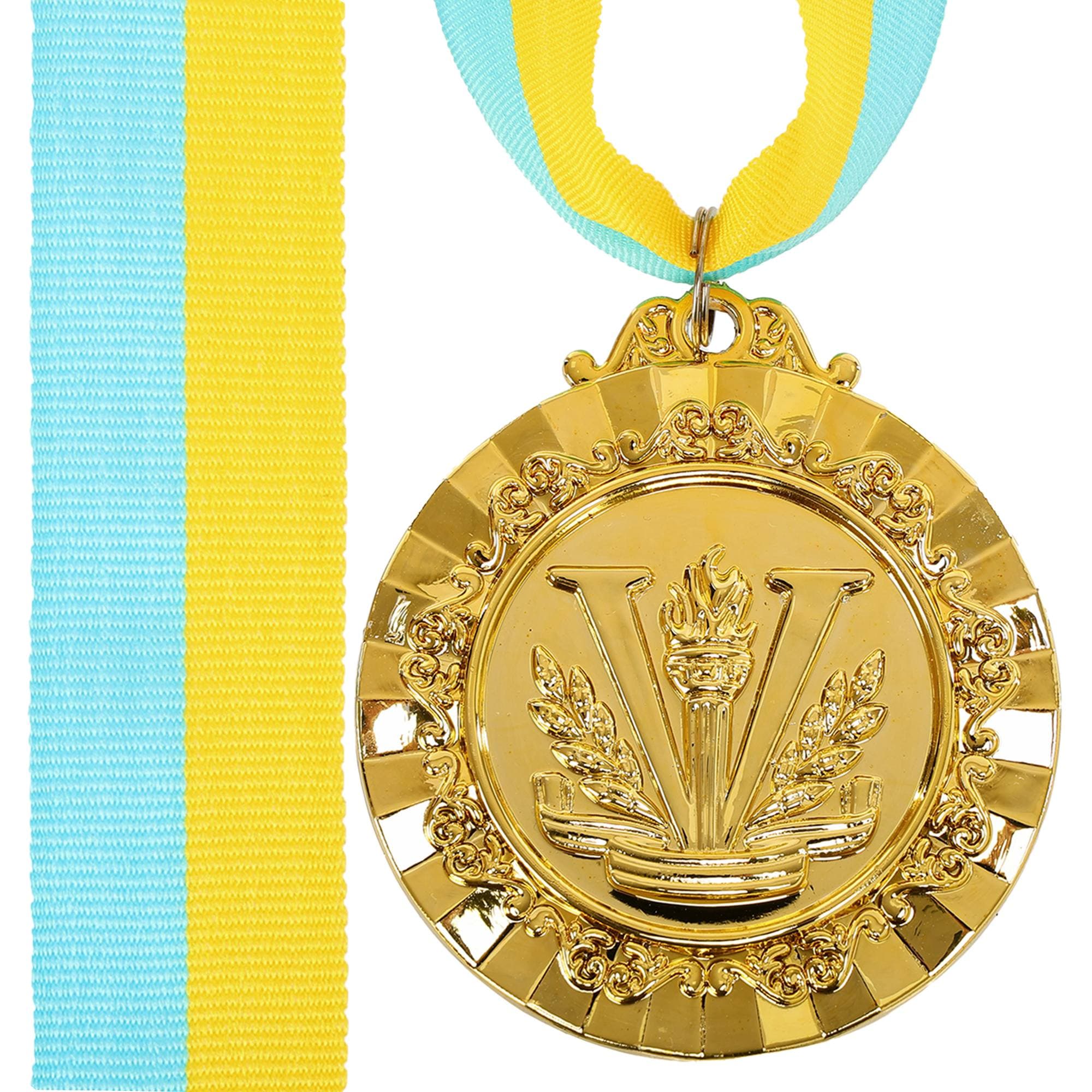 Медаль спортивна зі стрічкою пластикова SP-Sport VICTORY C-1436 ø7см золото