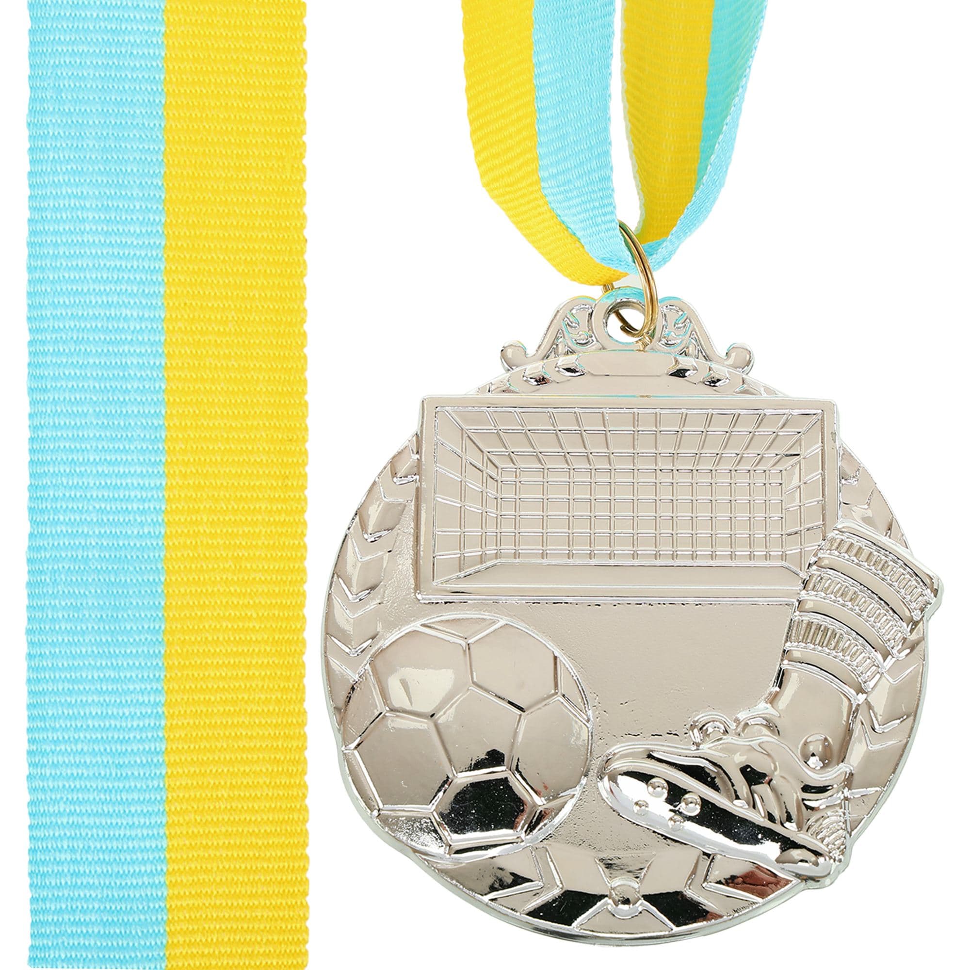 Медаль спортивна зі стрічкою тематична пластикова SP-Sport Футбол C-1450 ø7см золото, срібло, бронза