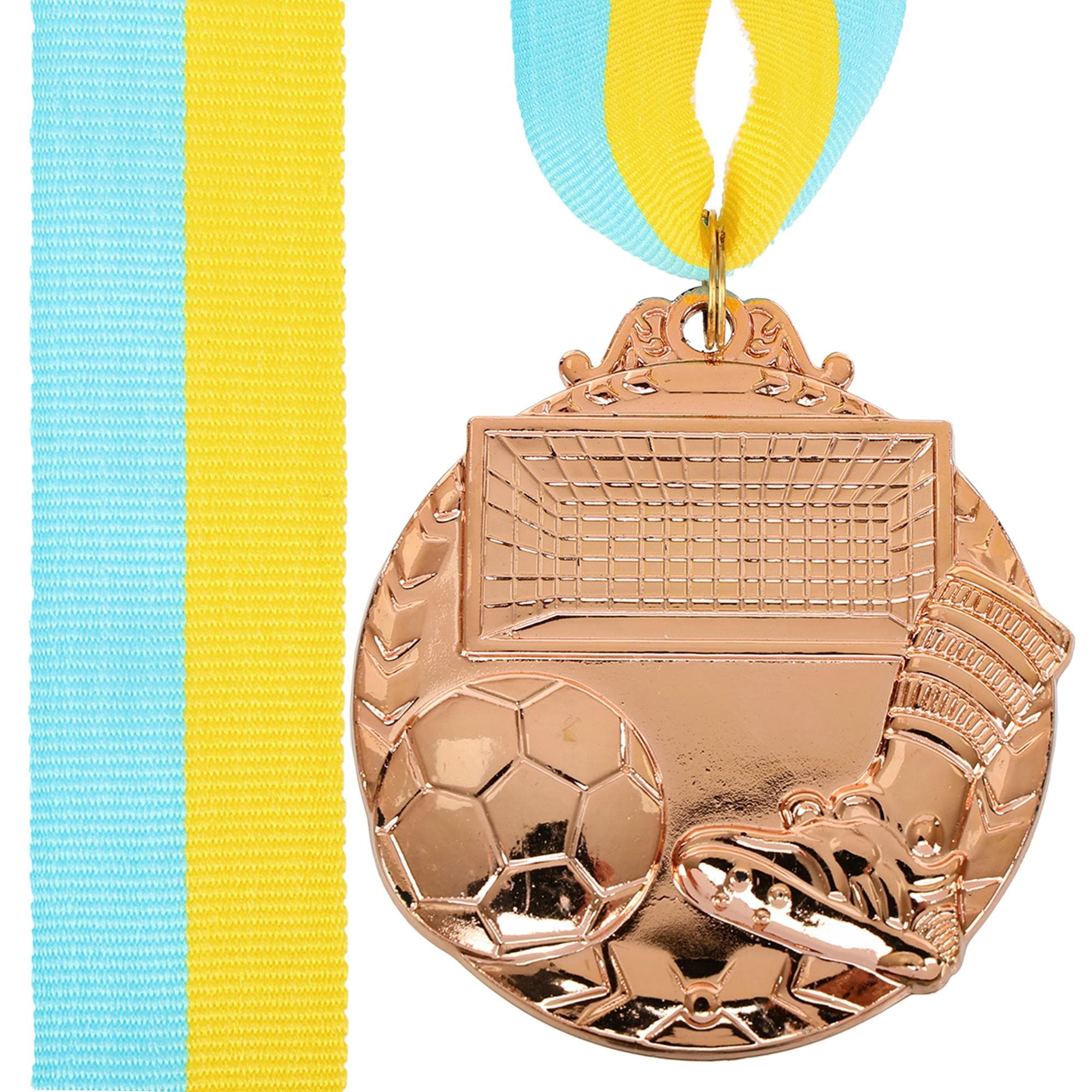 Медаль спортивна зі стрічкою тематична пластикова SP-Sport Футбол C-1450 ø7см золото, срібло, бронза