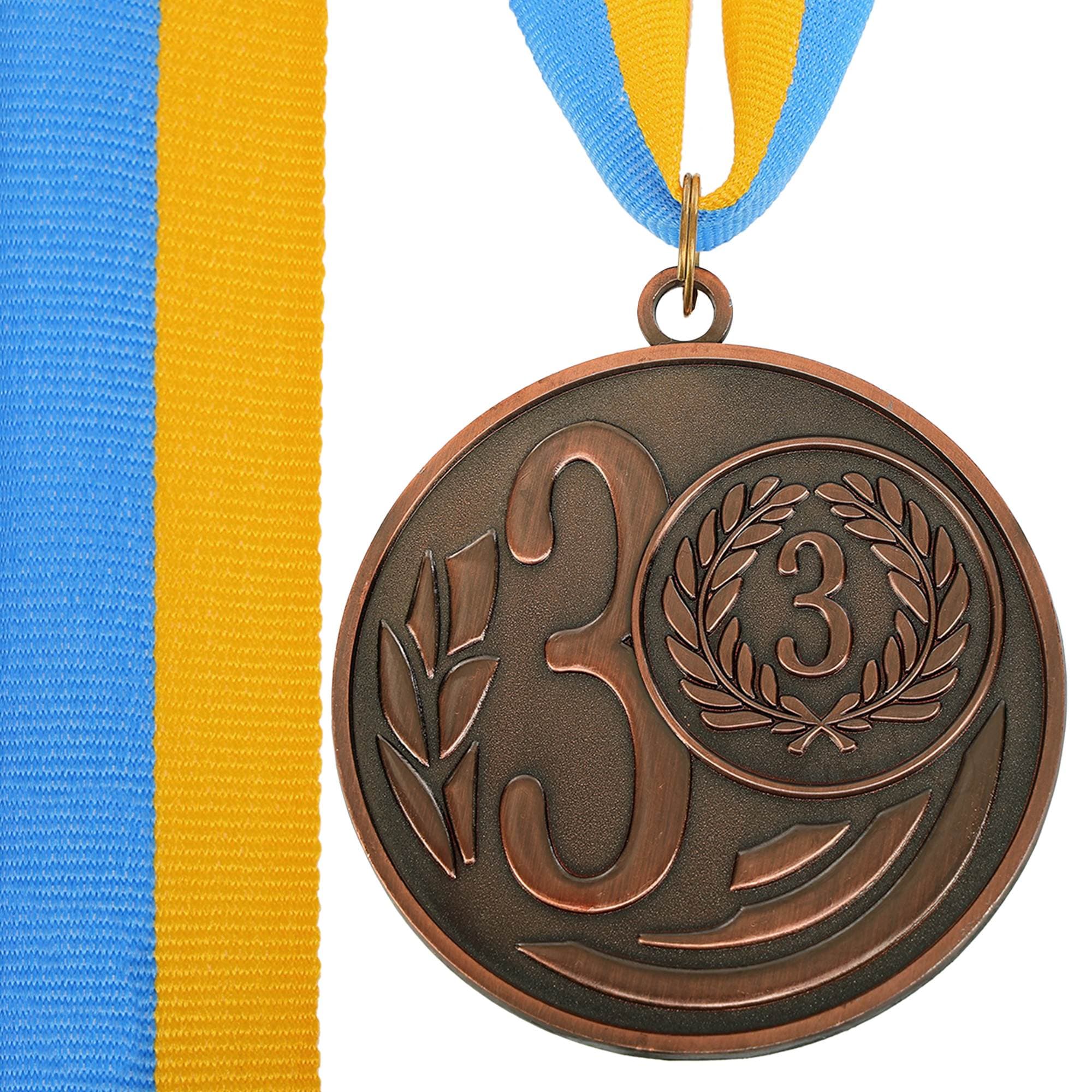 Медаль спортивна зі стрічкою SP-Sport WREATH C-1489-7 ø7см золото, срібло, бронза