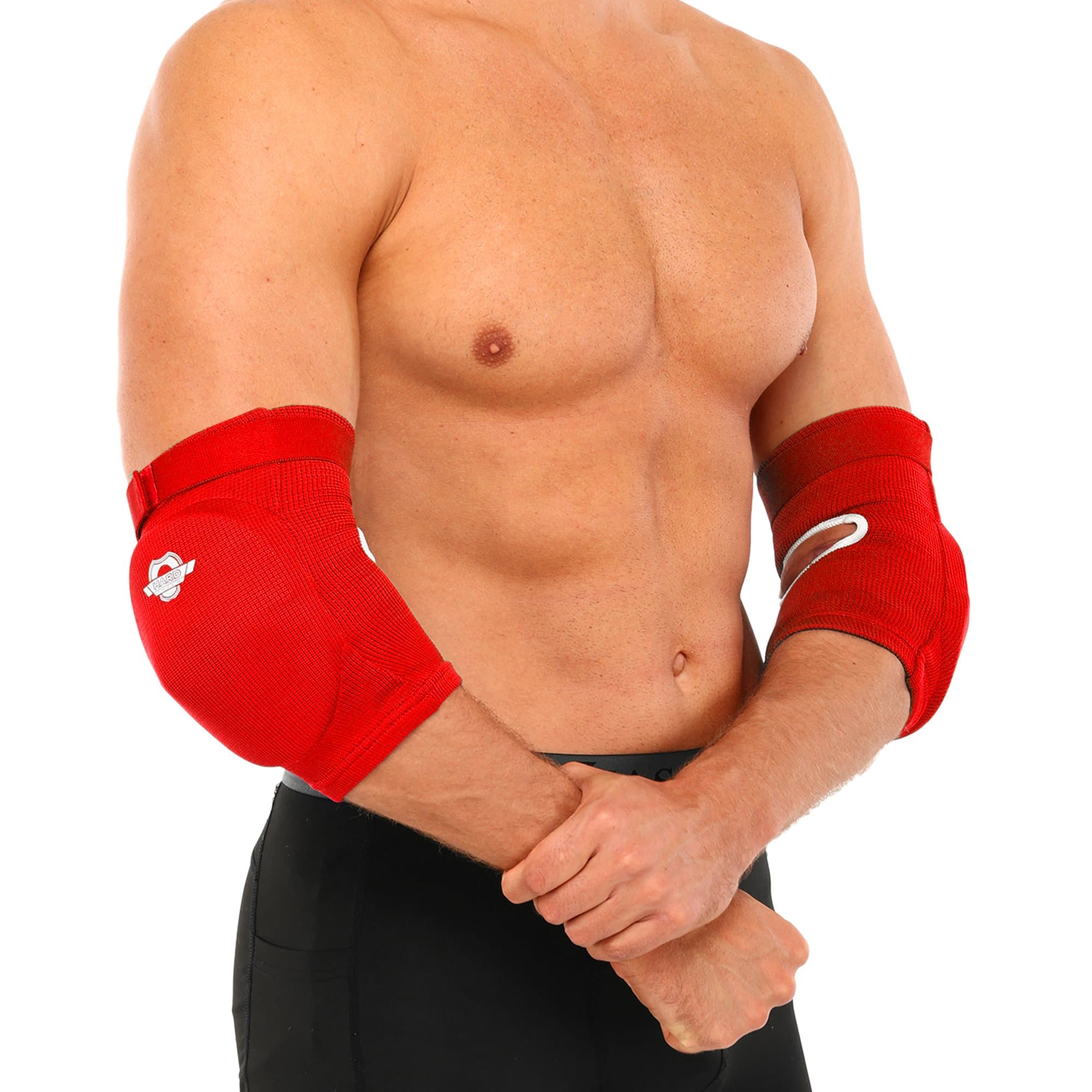 Налокотники спортивні з фіксуючим ременем та амортизуючою вставкою HARD TOUCH CO-8896 S-L 2шт кольори в асортименті