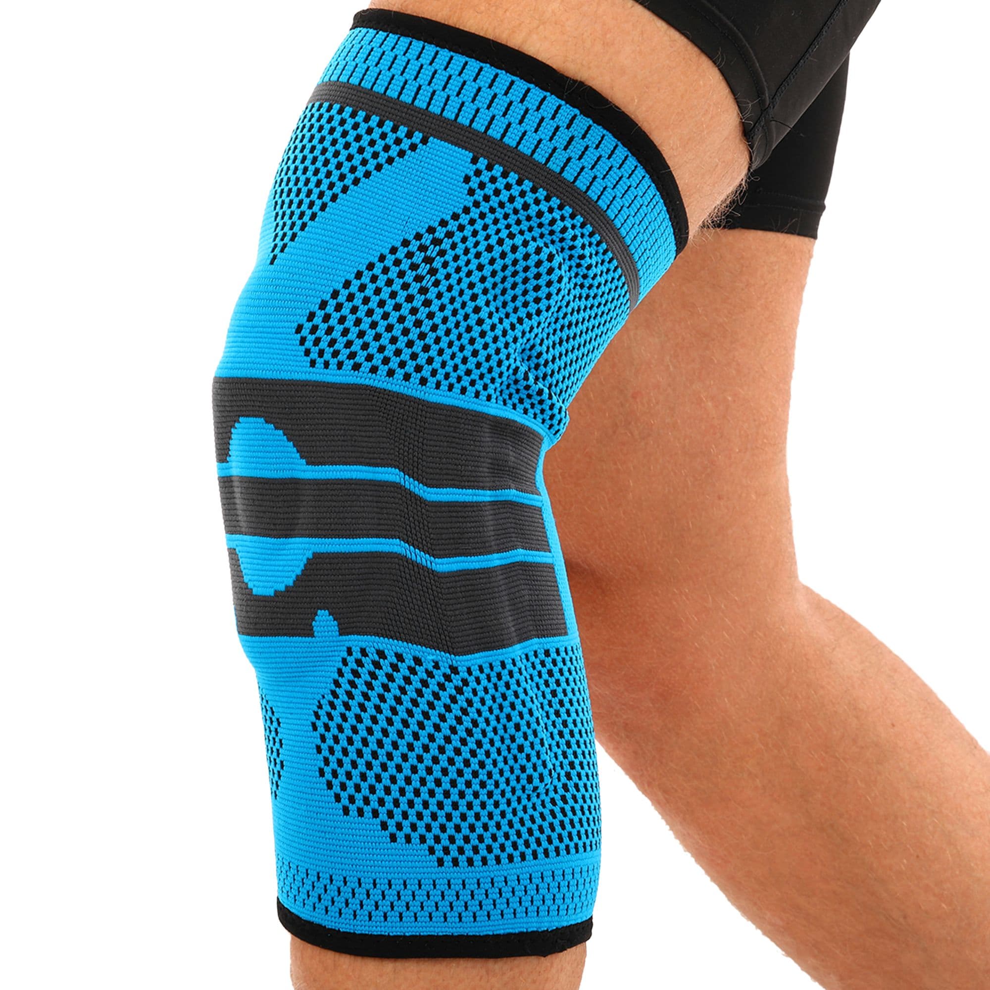 Наколінник еластичний з ребрами жорсткості та силіконовим пателярним кільцем MUTE 9065 M-XL 1шт кольори в асортименті