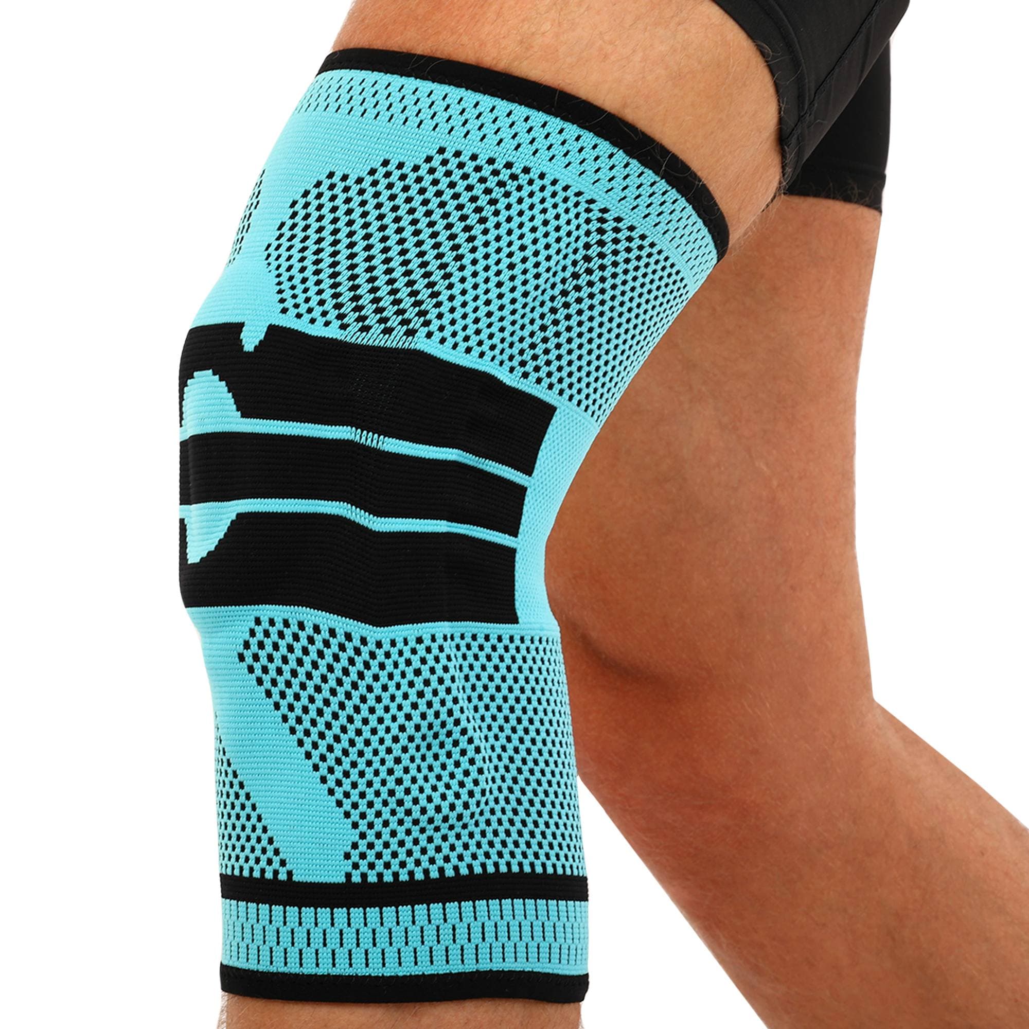 Наколінник еластичний з ребрами жорсткості та силіконовим пателярним кільцем MUTE 9066 M-L 1шт кольори в асортименті