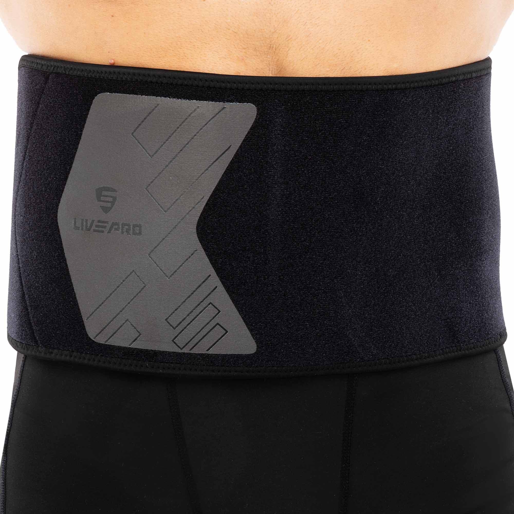 Пояс для тренажерного залу та схуднення SWEAT WAIST TRIMMER LiveUp LP8718 розмір 125x19,5x0,5см чорний-сірий