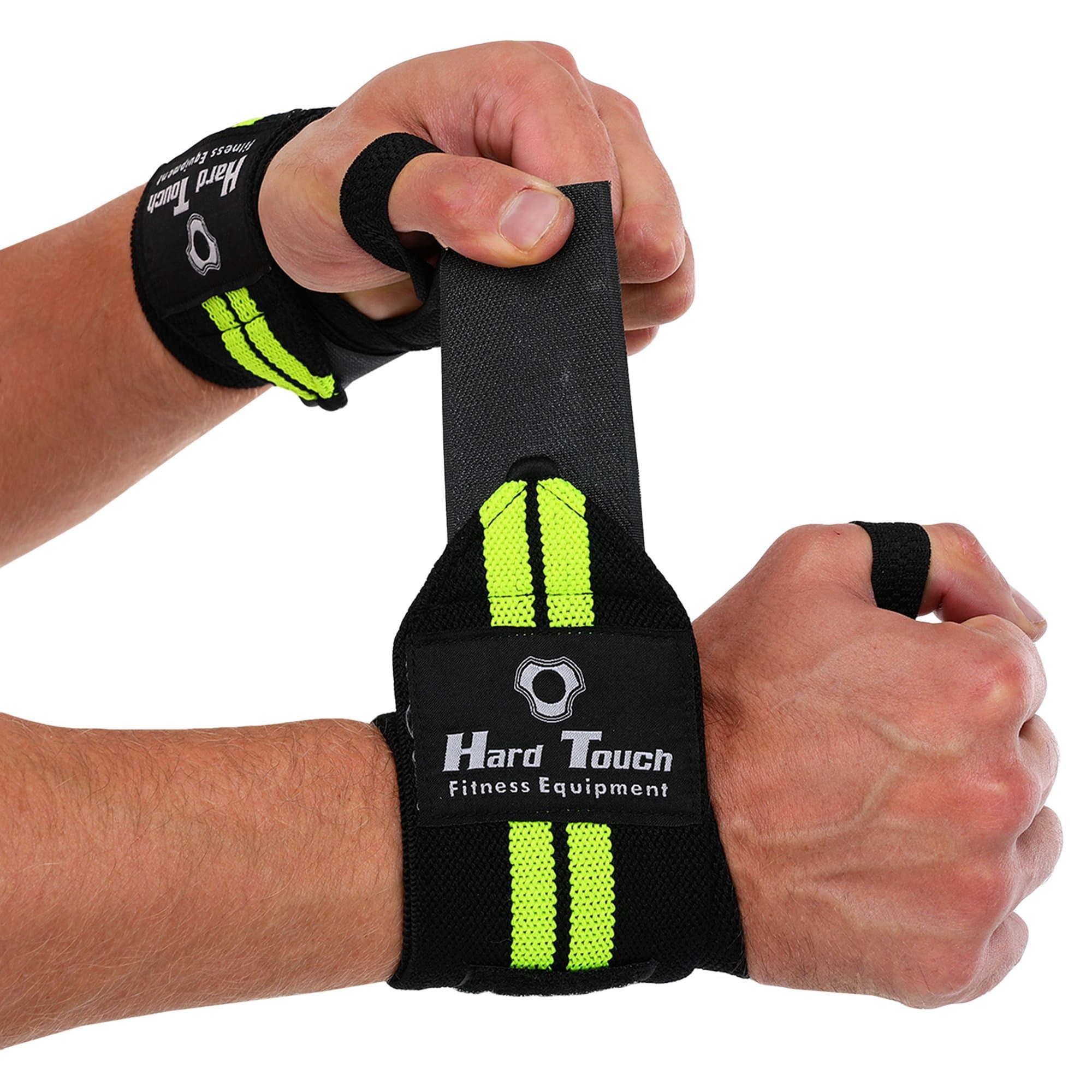 Бинти кистьові для жиму та тяги HARD TOUCH TA-4695 2штуки чорний-салатовий