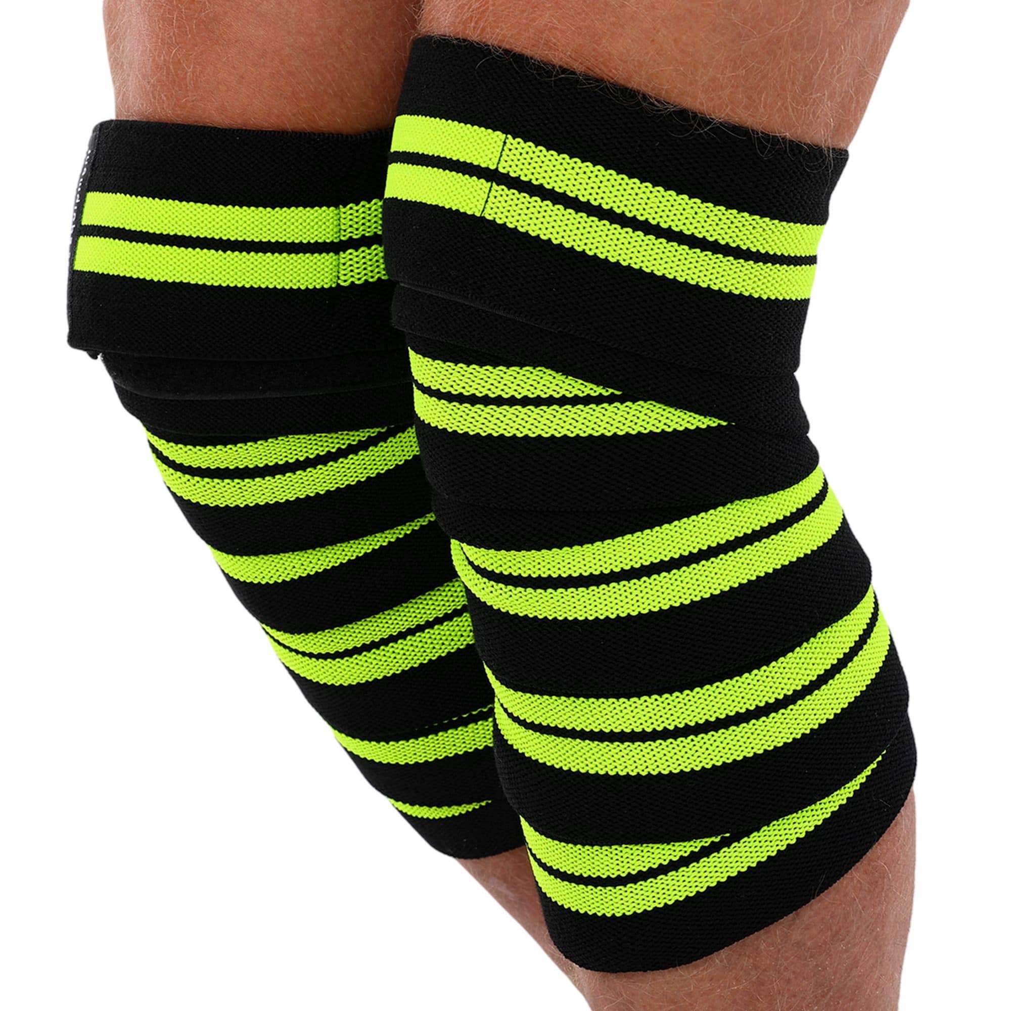 Колінні бинти для присідань HARD TOUCH TA-4696 2шт чорний-салатовий